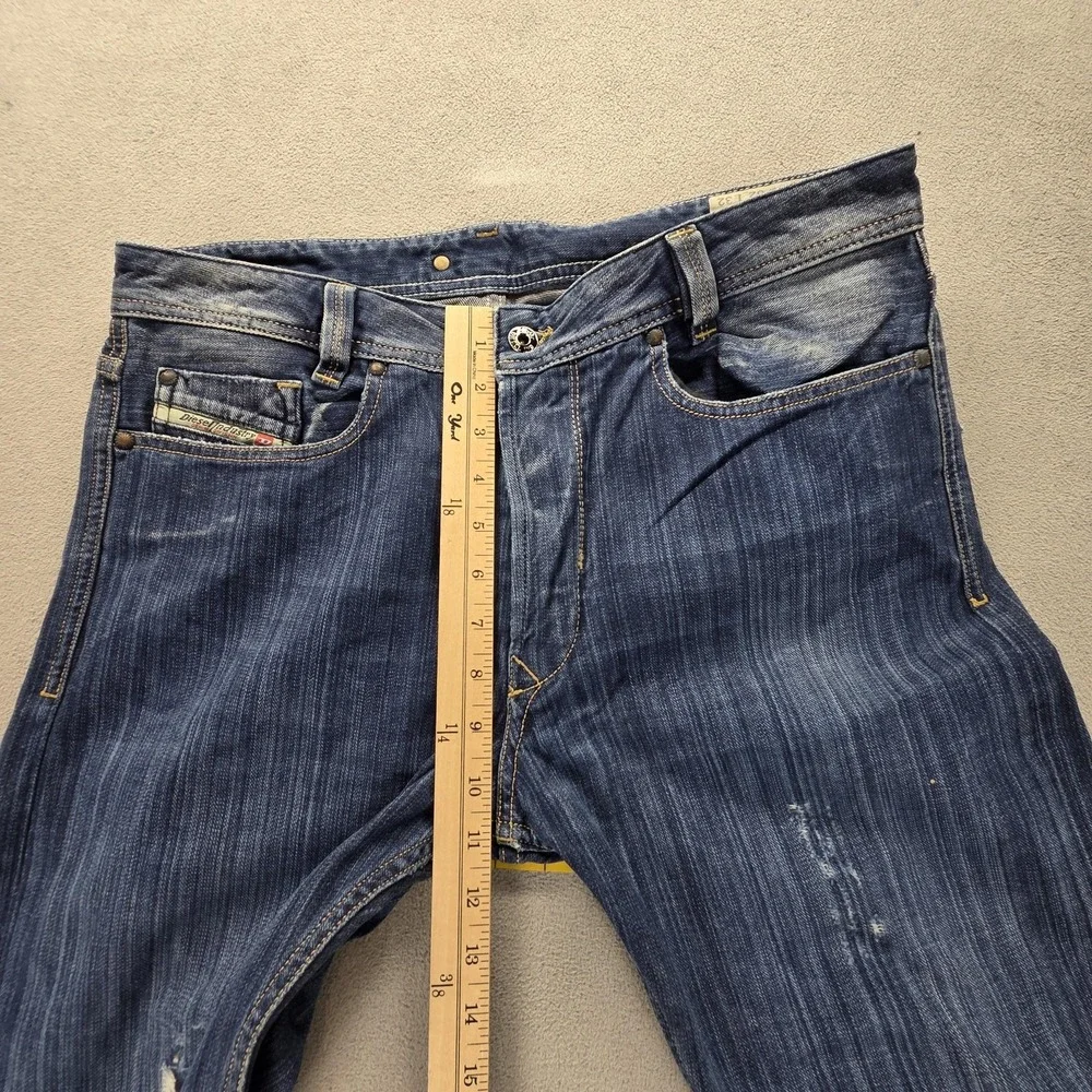 Diesel Jeans Mens 32x32 Blue Heeven Slim Tapered Made in Italy Button Fly 008II